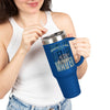 Seattle Fans Never Waver w Leopard Football Insulated Mug, 40oz