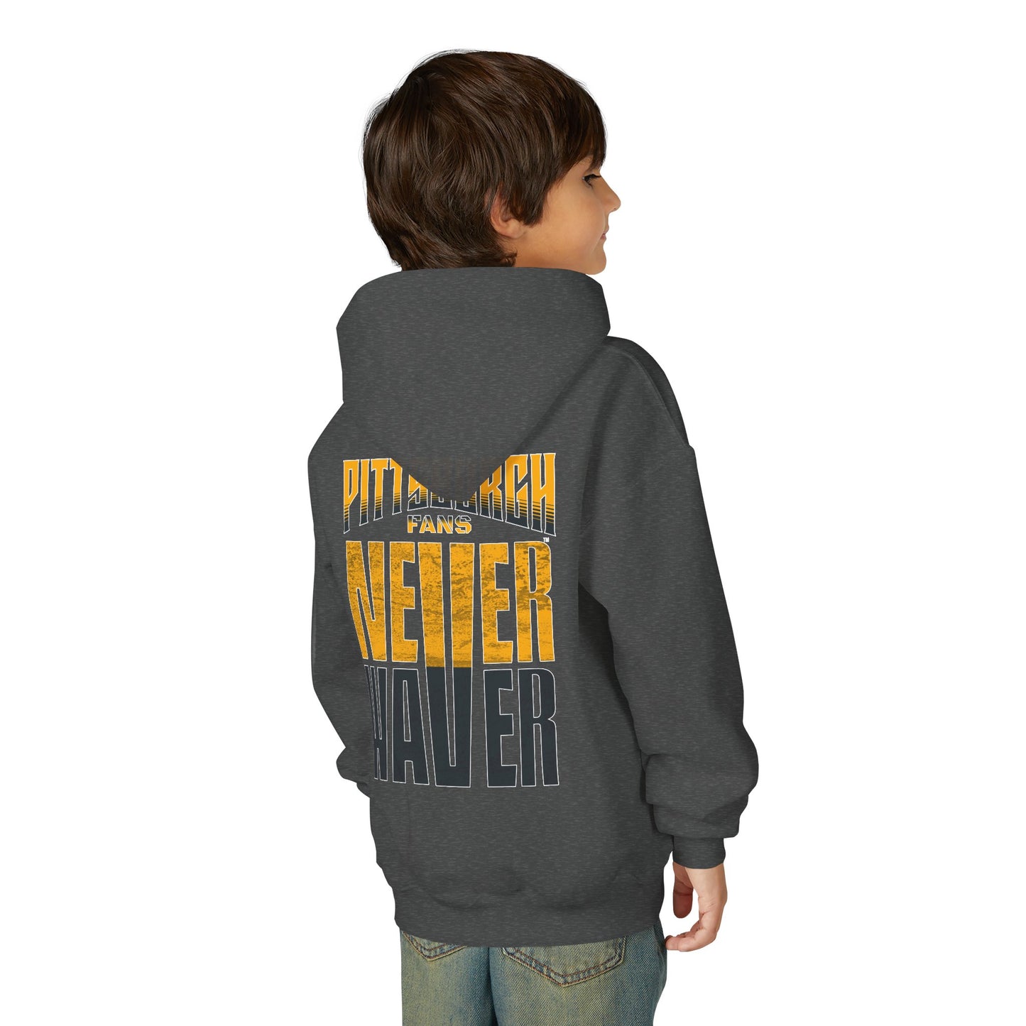 Pittsburgh Fans Never Waver Youth Heavy Blend Hooded Sweatshirt
