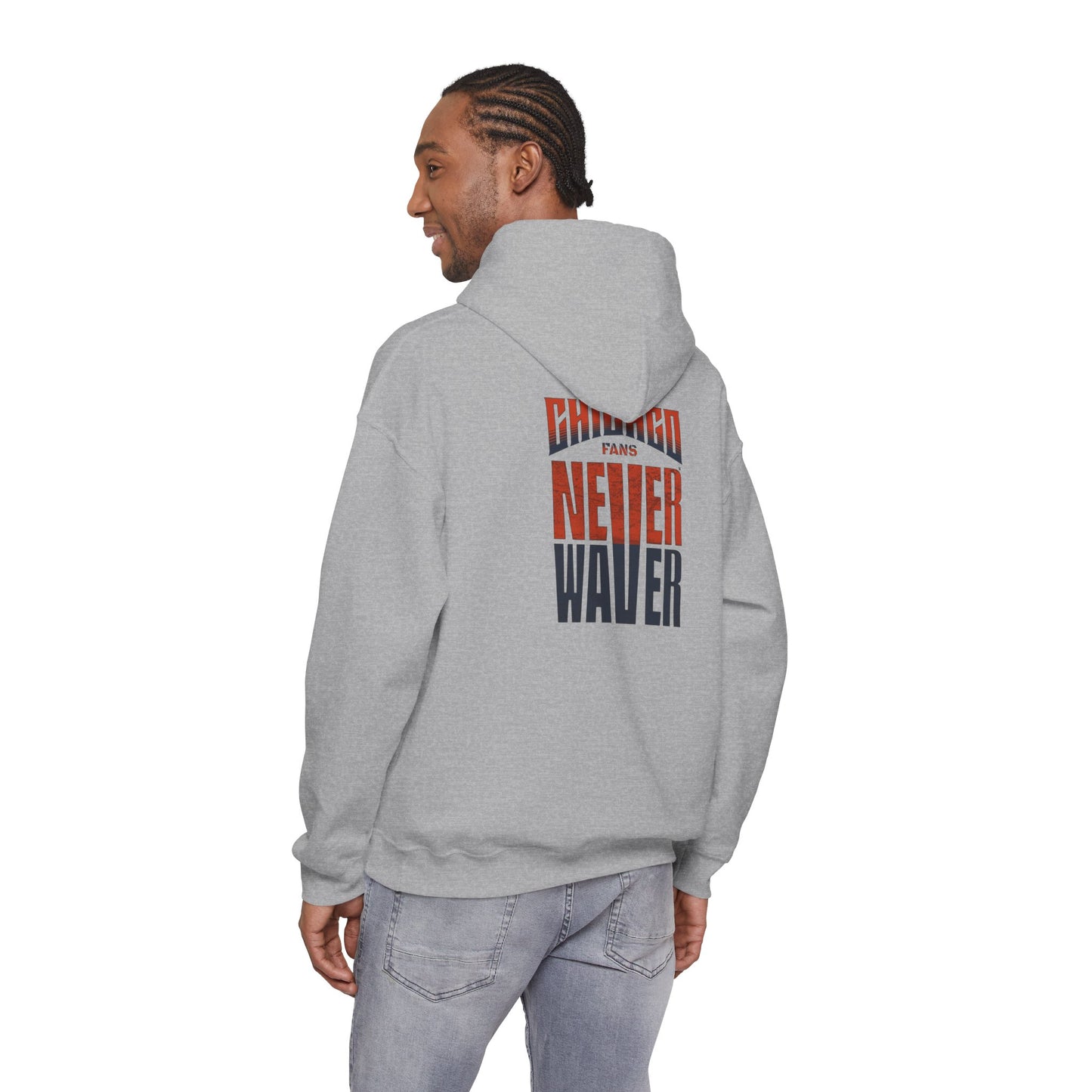 'Chicago Fans Never Waver' Motivational Apparel Unisex Heavy Blend™ Hooded Sweatshirt
