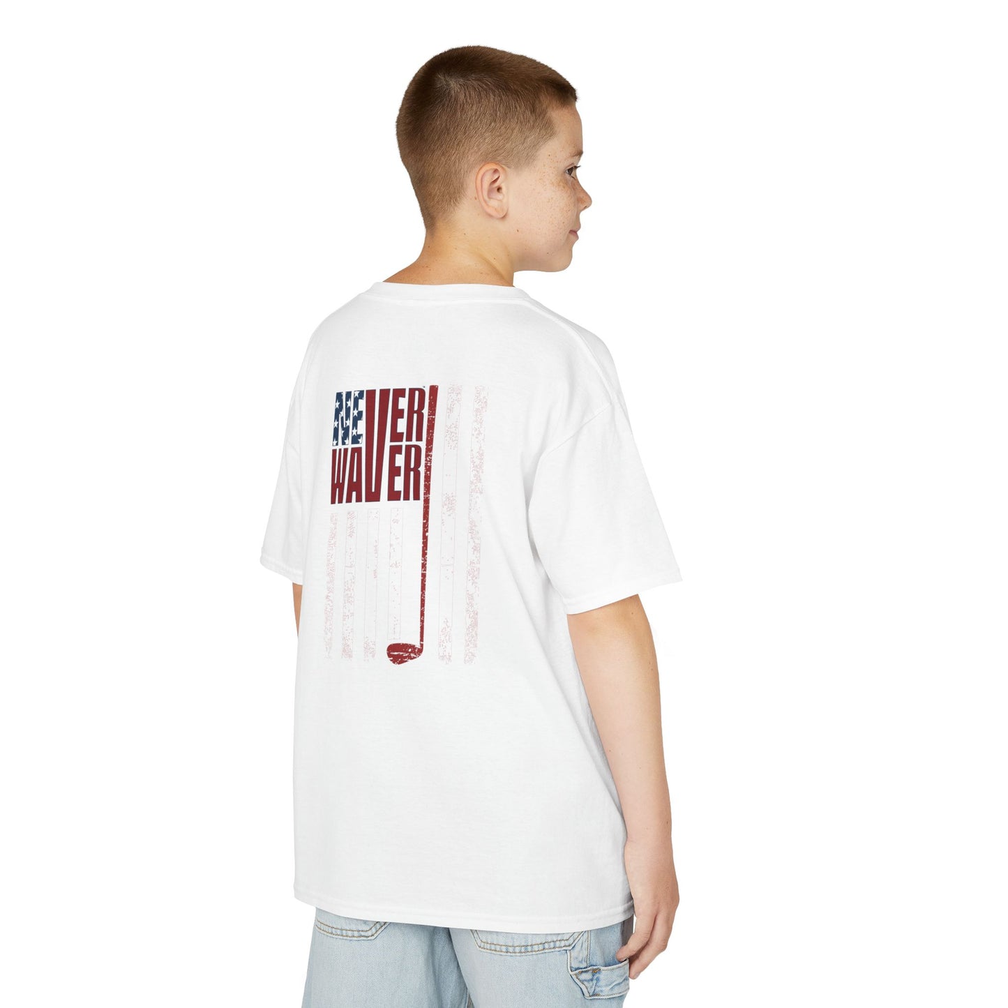 Never Waver American Flag with Golf Club Kids Golf Tee