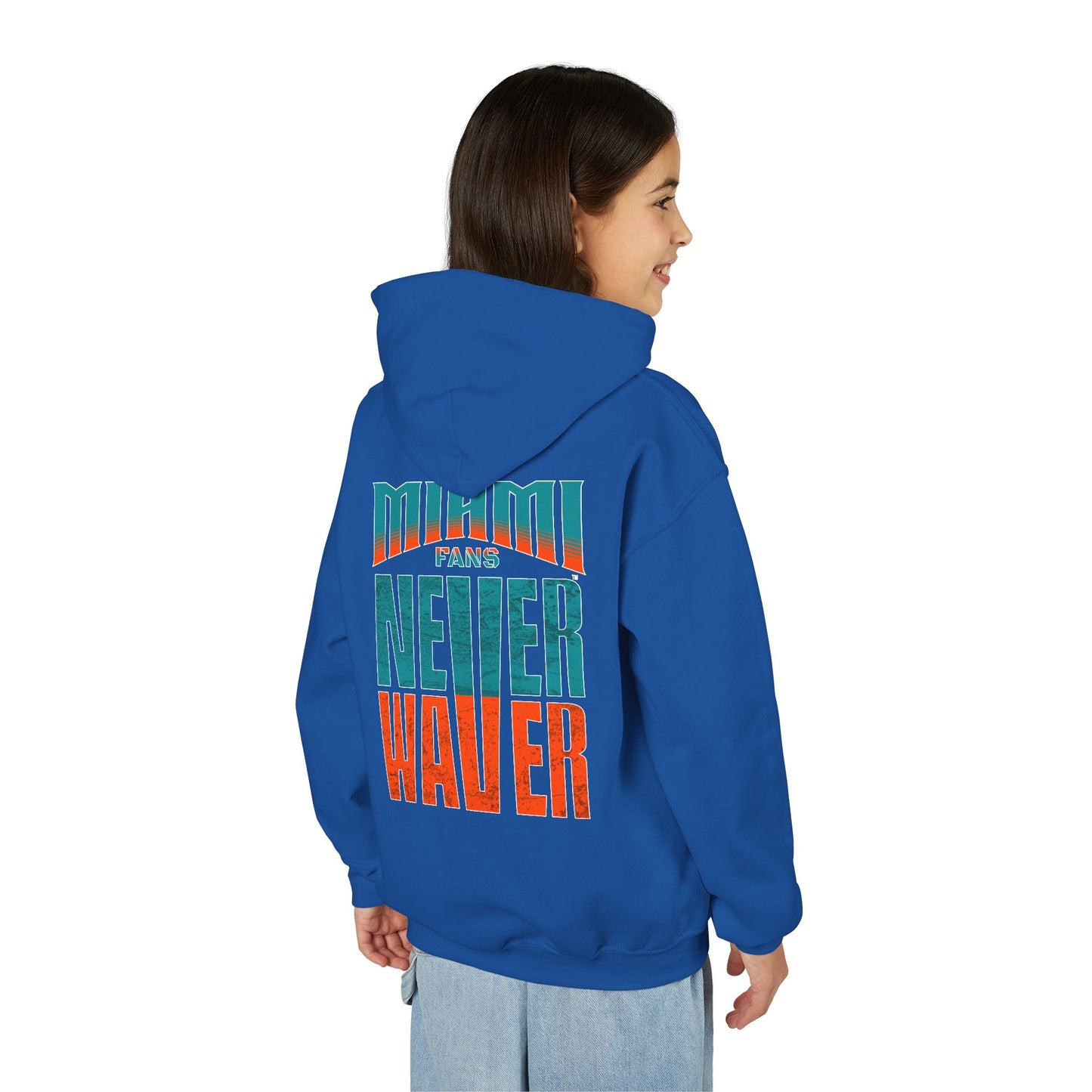 Miami Fans Never Waver Youth Heavy Blend Hooded Sweatshirt
