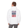 New England Fans Never Waver w Leopard football Unisex Heavy Blend™ Hooded Sweatshirt