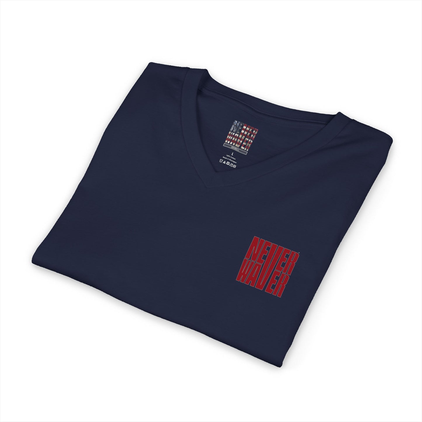 Never Waver Inspirational Crew T-Shirt Unisex V-Neck Tee