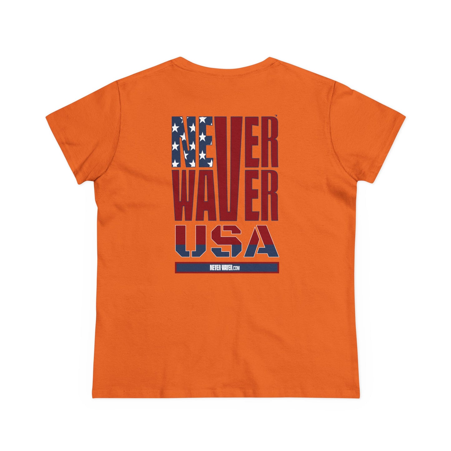 Never Waver USA Women's Midweight Cotton Tee