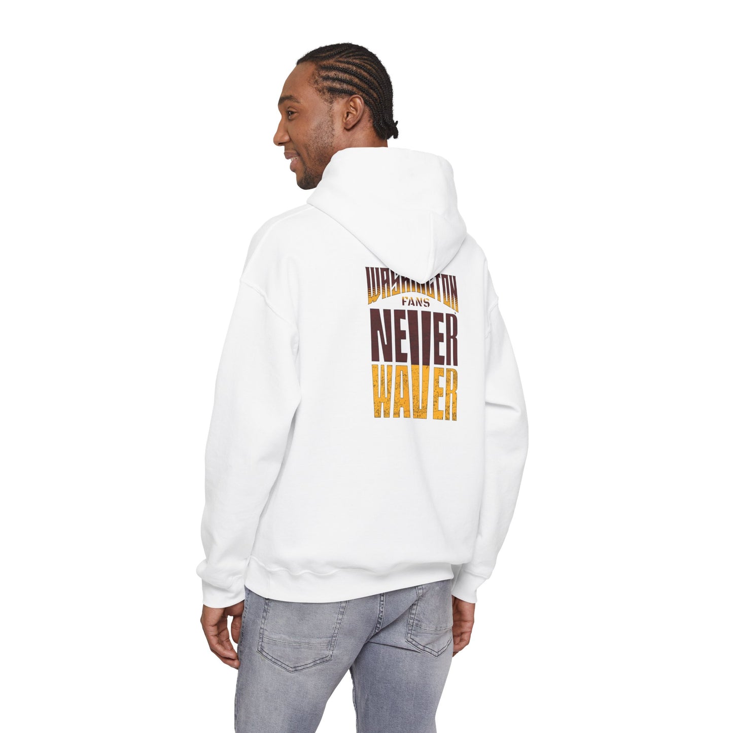 'Washington Fans Never Waver' Design for Sports Fans Comfortable Unisex Heavy Blend™ Hooded Sweatshirt