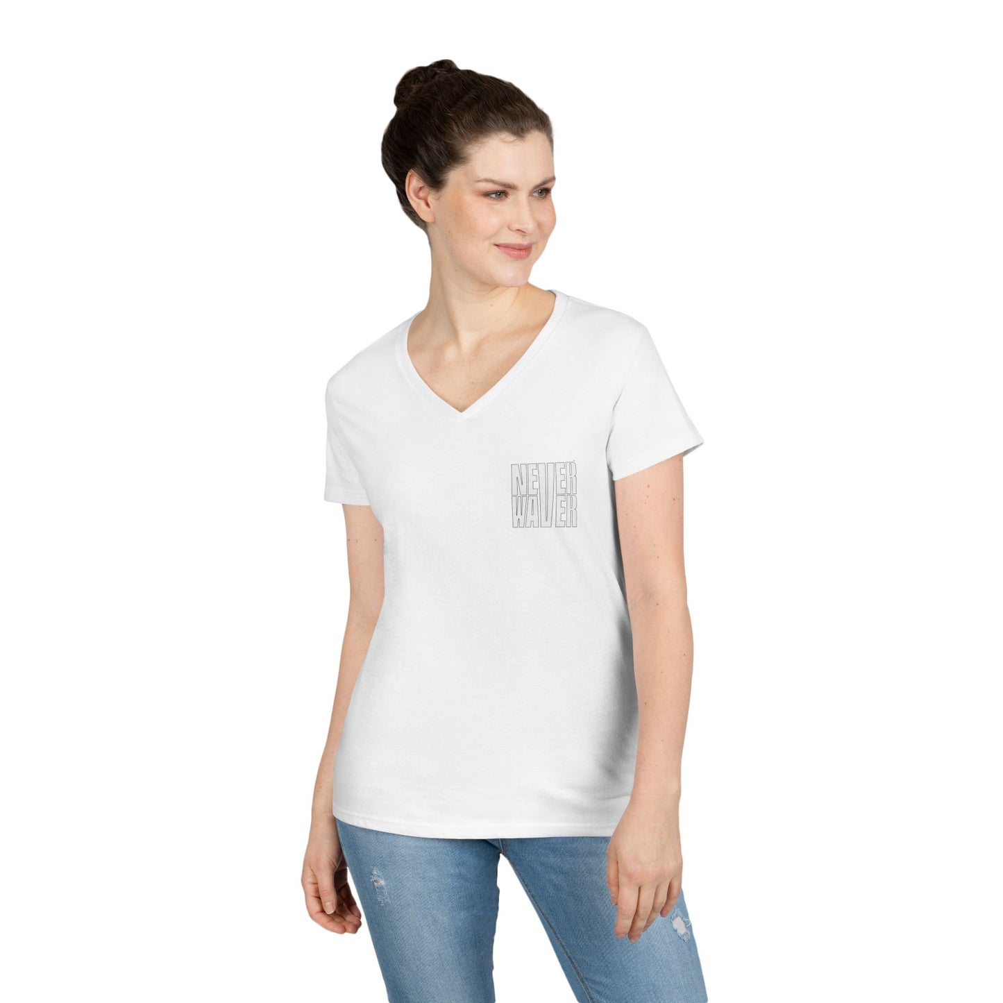 Never Waver Best Mom Ever V-Neck T-Shirt | Perfect Gift for Mother's Day | Casual Everyday Wear