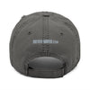 Distressed Dad Hat with 'Never Waver' Embroidery - Casual Style for Everyday Adventures by Printify