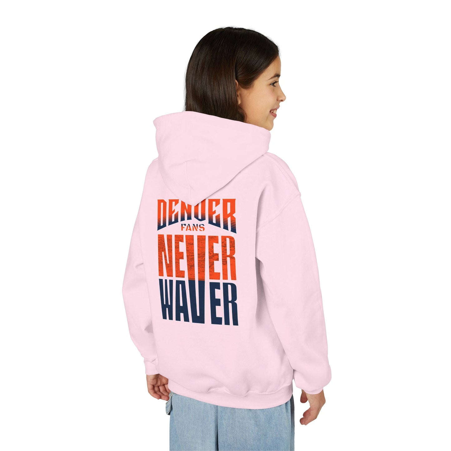 Denver Fans Never Waver Youth Heavy Blend Hoodie Sweatshirt