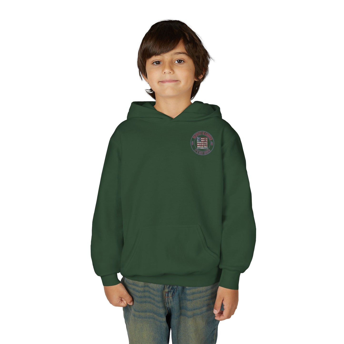 Youth Heavy Blend Hoodie - "Respect is Earned Never Waver It's Not Given" Motivational Sweatshirt