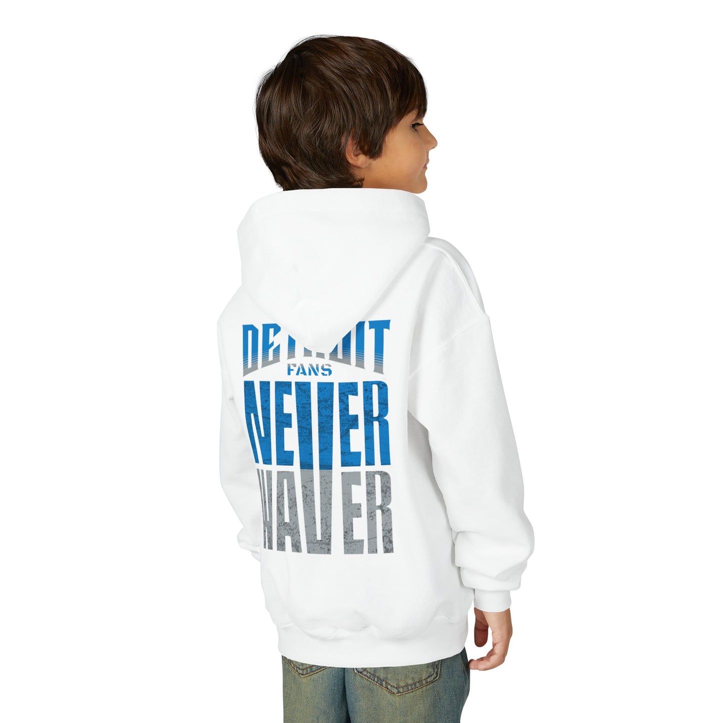 Detroit Fans Never Waver Youth Heavy Blend Hooded Sweatshirt