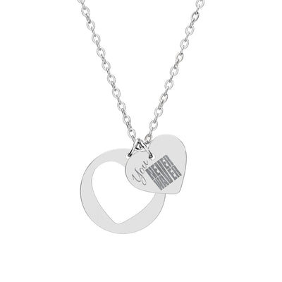 You Never Waver Heart Cutout Necklace Double Heart Pendant