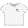 Women's Crop Tee — "Never Waver" Baseball Graphic Tee (Came Out Swinging)