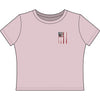 Women's Crop Tee — "Never Waver" Baseball Graphic Tee (Came Out Swinging)