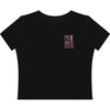 Women's Crop Tee — "Never Waver" Baseball Graphic Tee (Came Out Swinging)