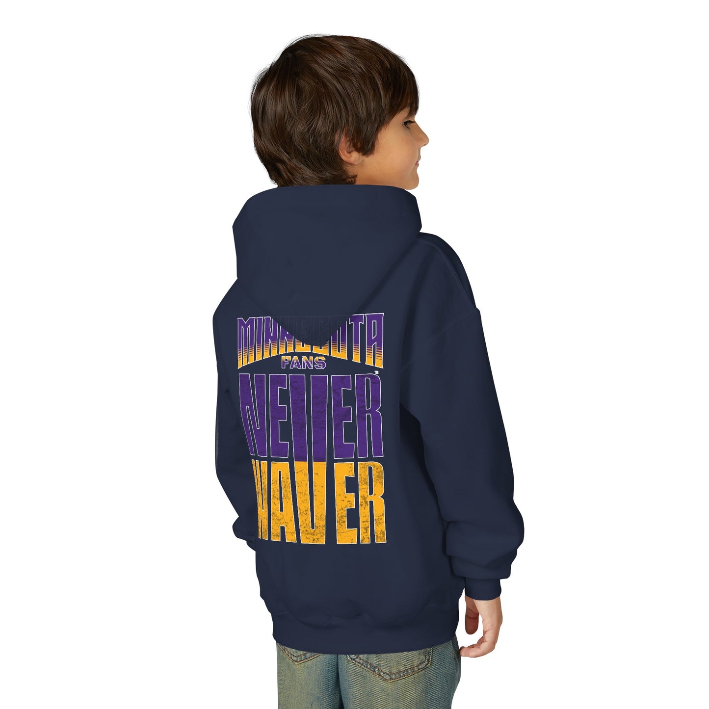 Minnesota Fans Never Waver Youth Heavy Blend Hoodie Sweatshirt