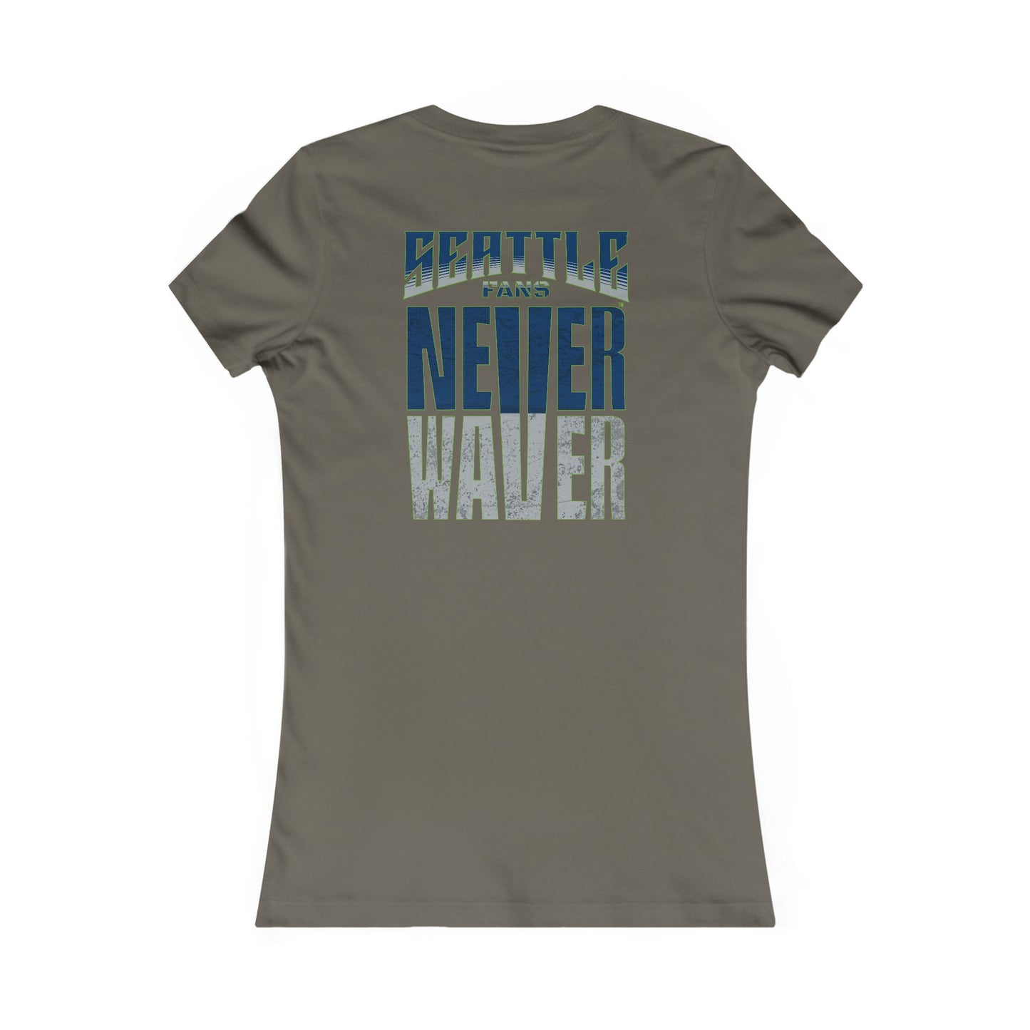Seattle Fans "Never Waver" Women's Tee — Slim Fit Team Pride Shirt