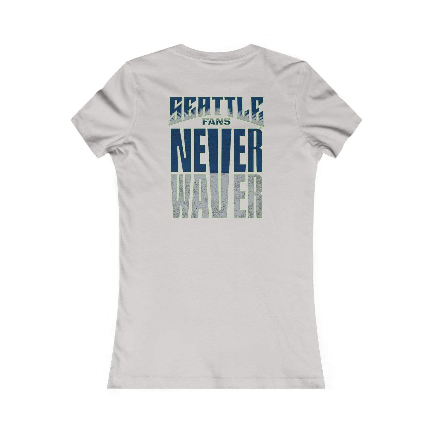 Seattle Fans "Never Waver" Women's Tee — Slim Fit Team Pride Shirt