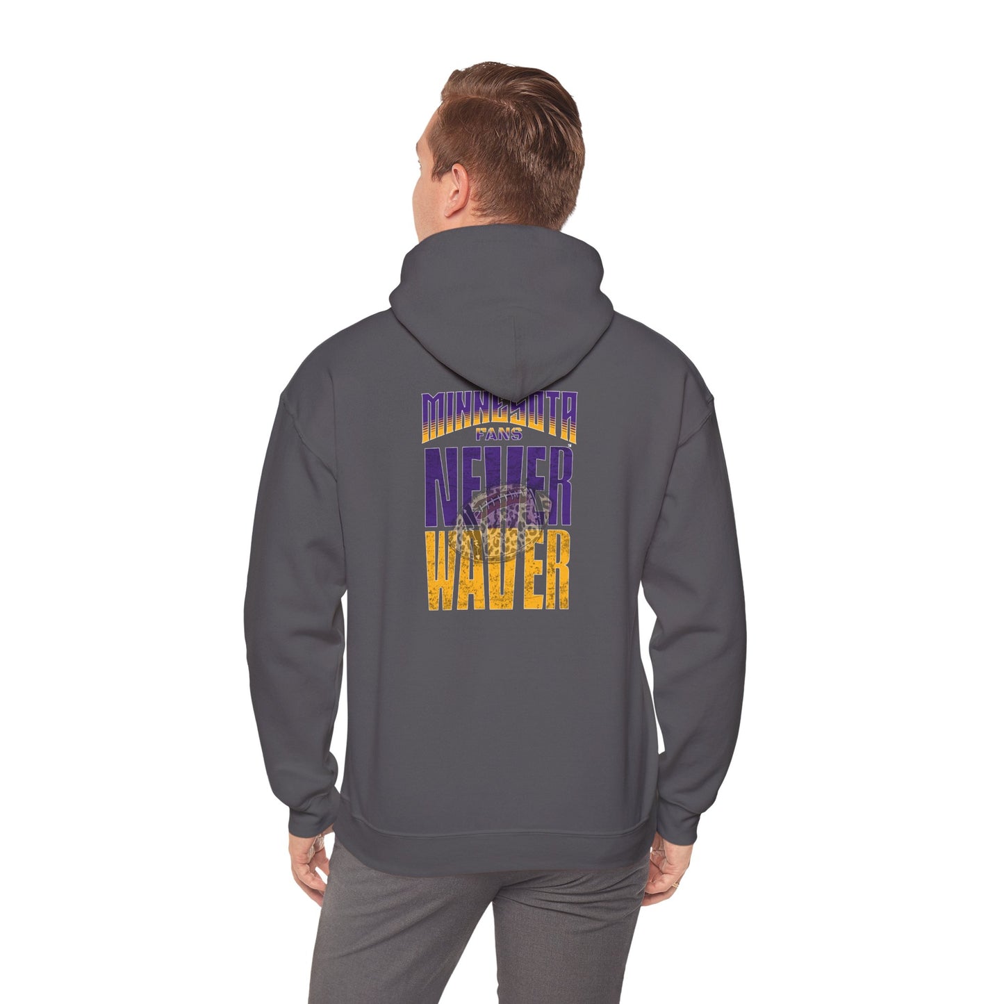 Minnesota Fans Never Waver w Leopard Football Unisex Heavy Blend™ Hoodie