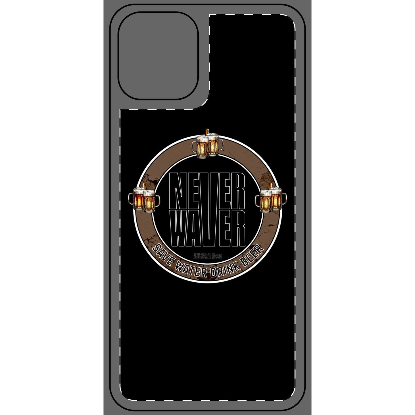 Never Waver Save Water Drink Beer Phone Skin - Beer Lover's Accessory