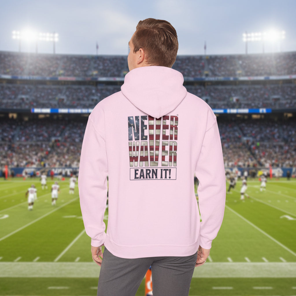 Never Waver® Earn It Hoodie | Old-School Backbone