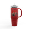 Tampa Bay Fans Never Waver with leopard football Insulated Travel Mug, 40oz