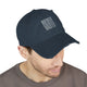 Distressed Dad Hat with 'Never Waver' Embroidery - Casual Style for Everyday Adventures by Printify