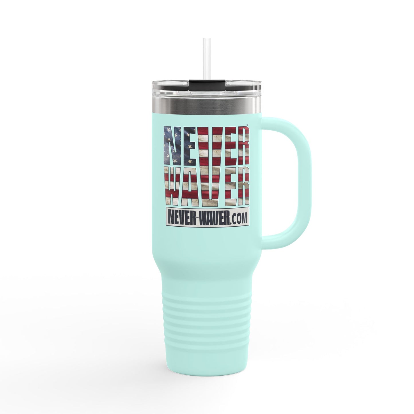 Insulated Travel Mug - Never Waver & Website Dr Gray - 40oz Sporty Drinkware