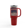 Seattle Fans Never Waver w Leopard Football Insulated Mug, 40oz