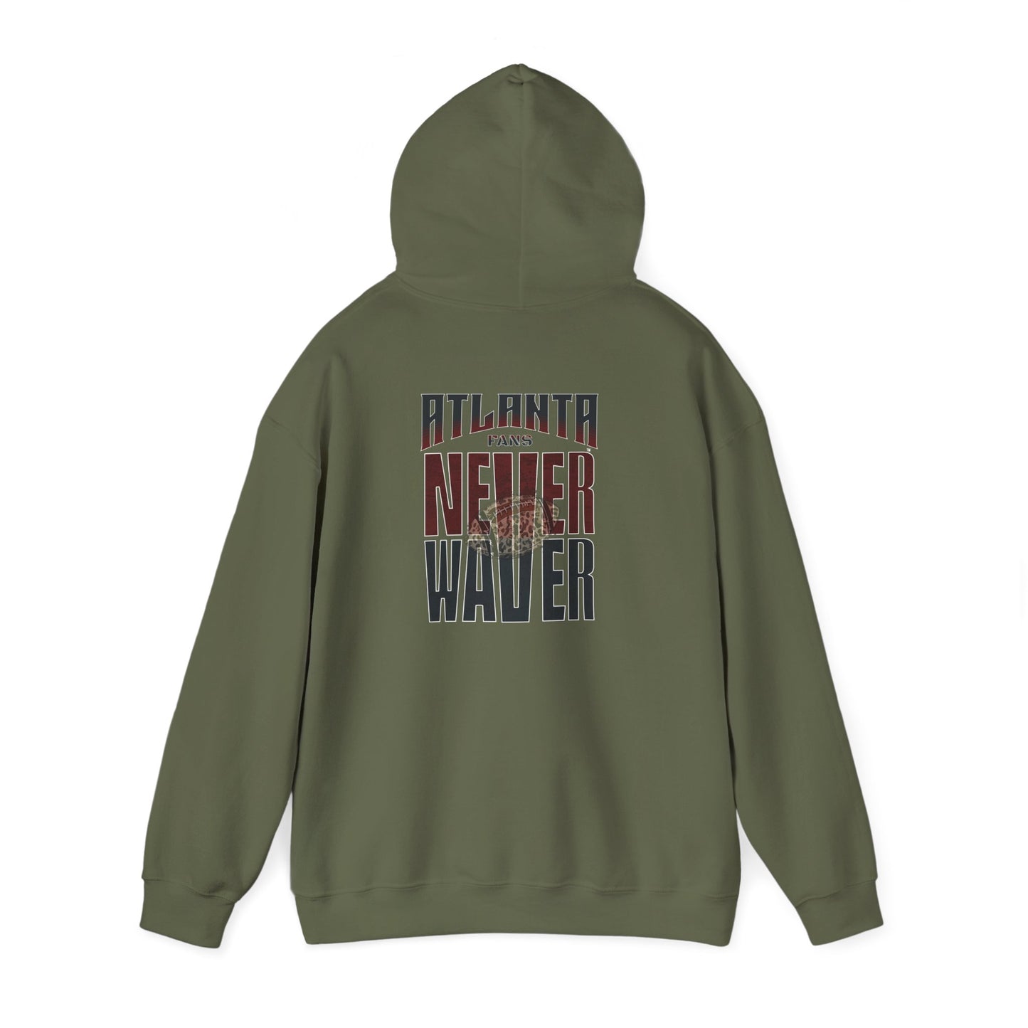 Atlanta Fans Never Waver Leopard Football Sweatshirt Unisex Heavy Blend™ Hoodie