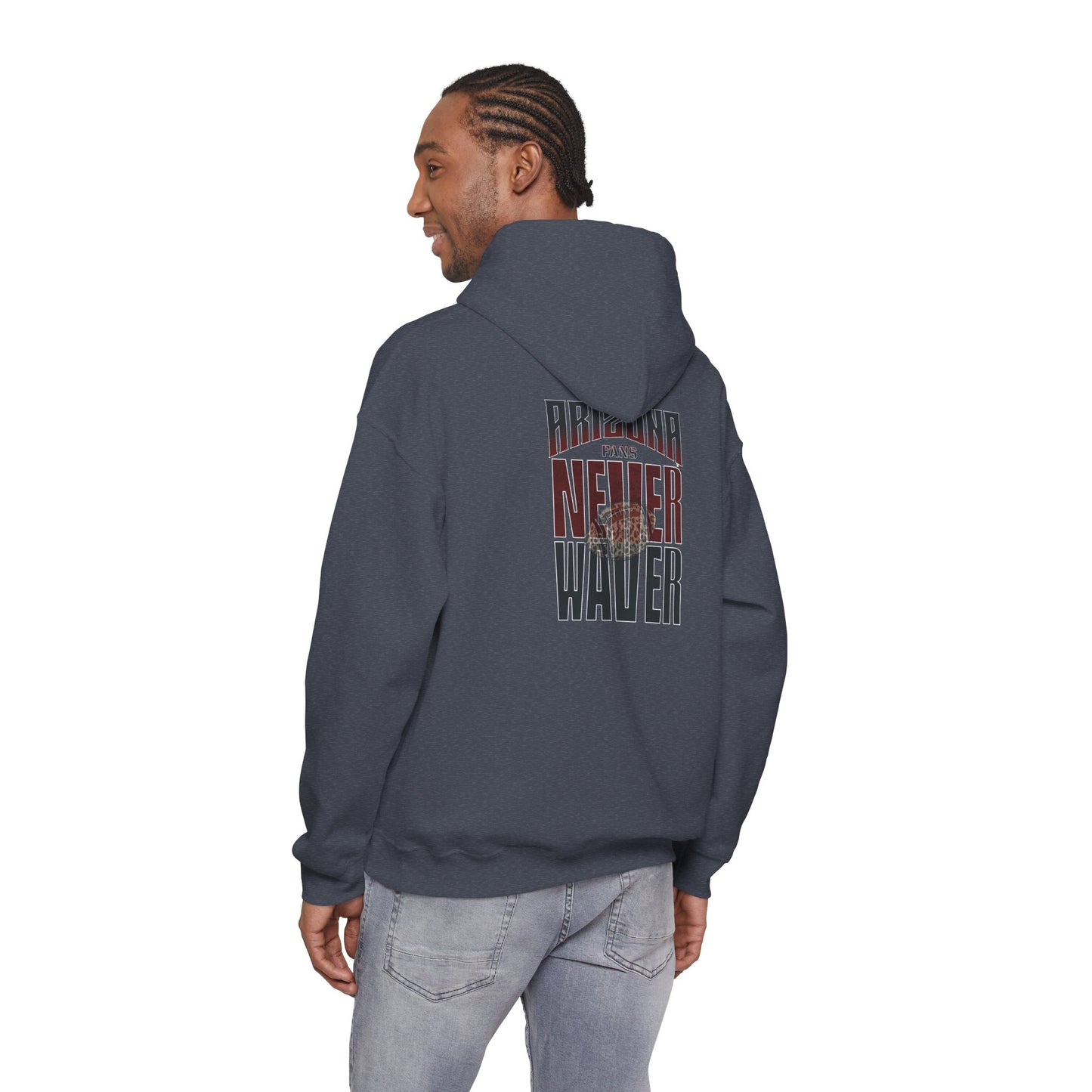 Arizona Fans Never Waver Design | Casual Comfort for Fans | Unisex Heavy Blend Hoodie