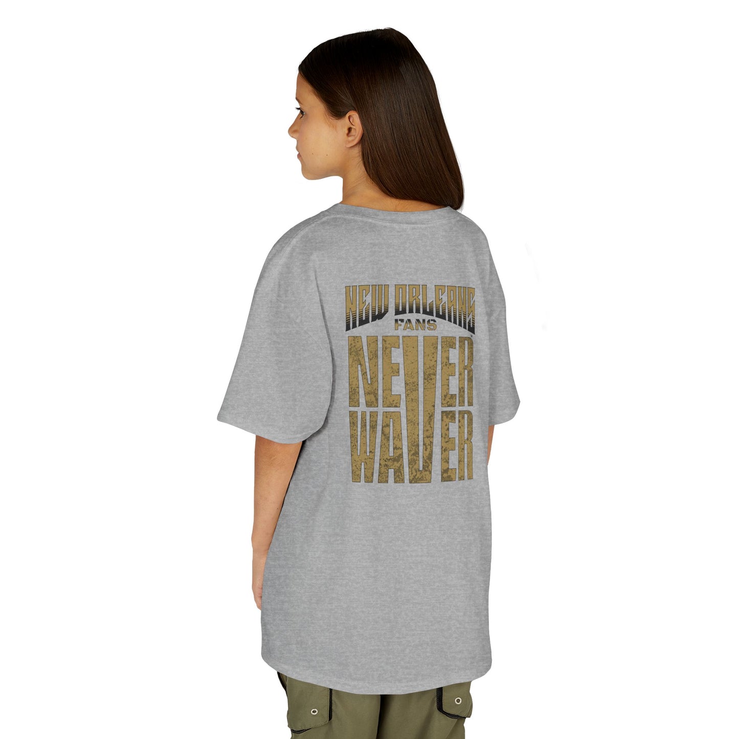 New Orleans Fans Never Waver Kids Heavy Cotton™ Tee