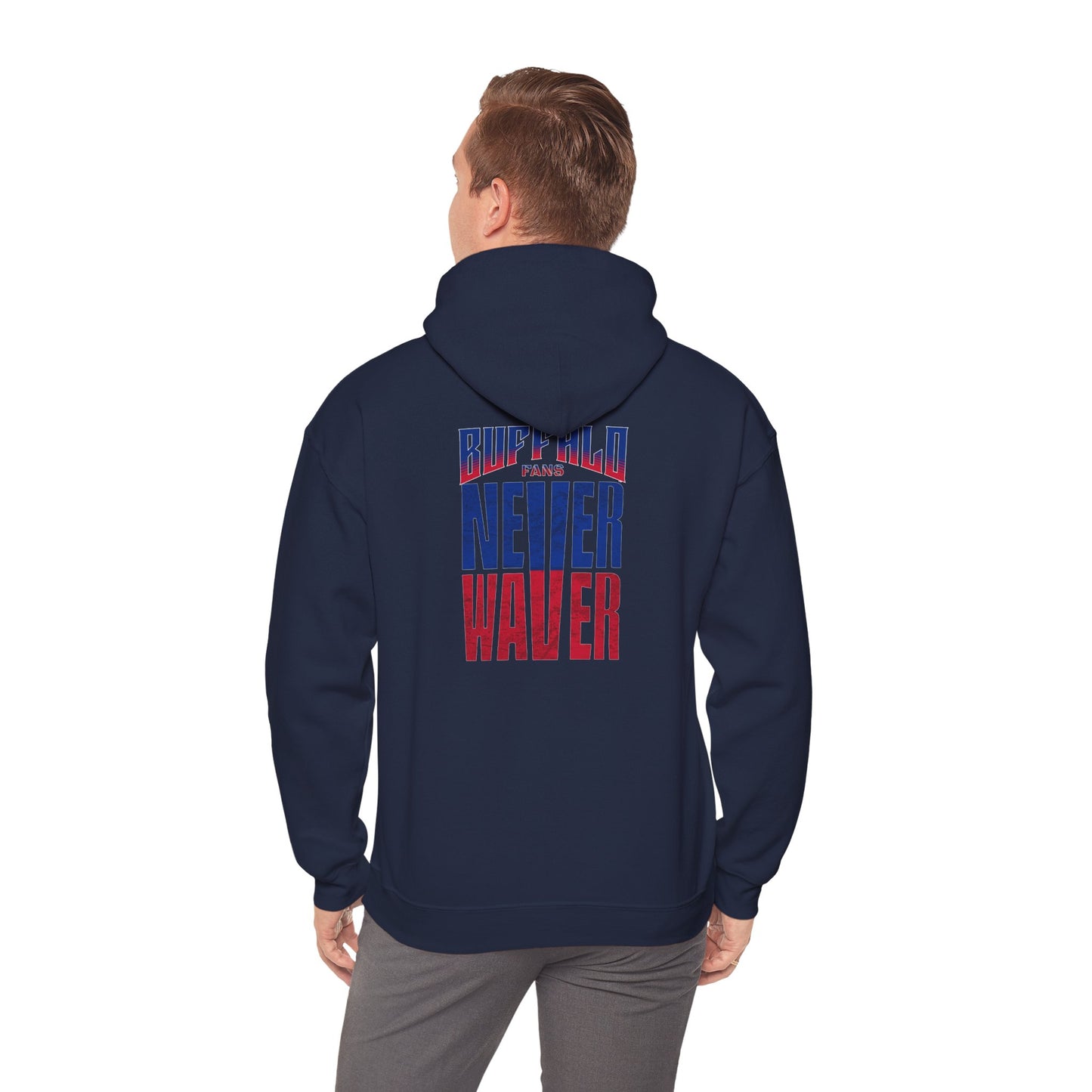 Buffalo Fans 'Never Waver' Hoodie Unisex Heavy Blend™ Hooded Sweatshirt