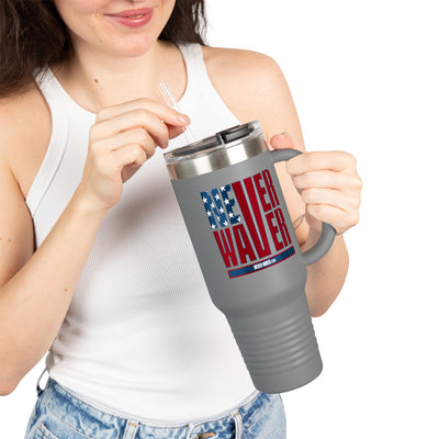 Never Waver Stylized Flag Design  Insulated Travel Mug, 40oz