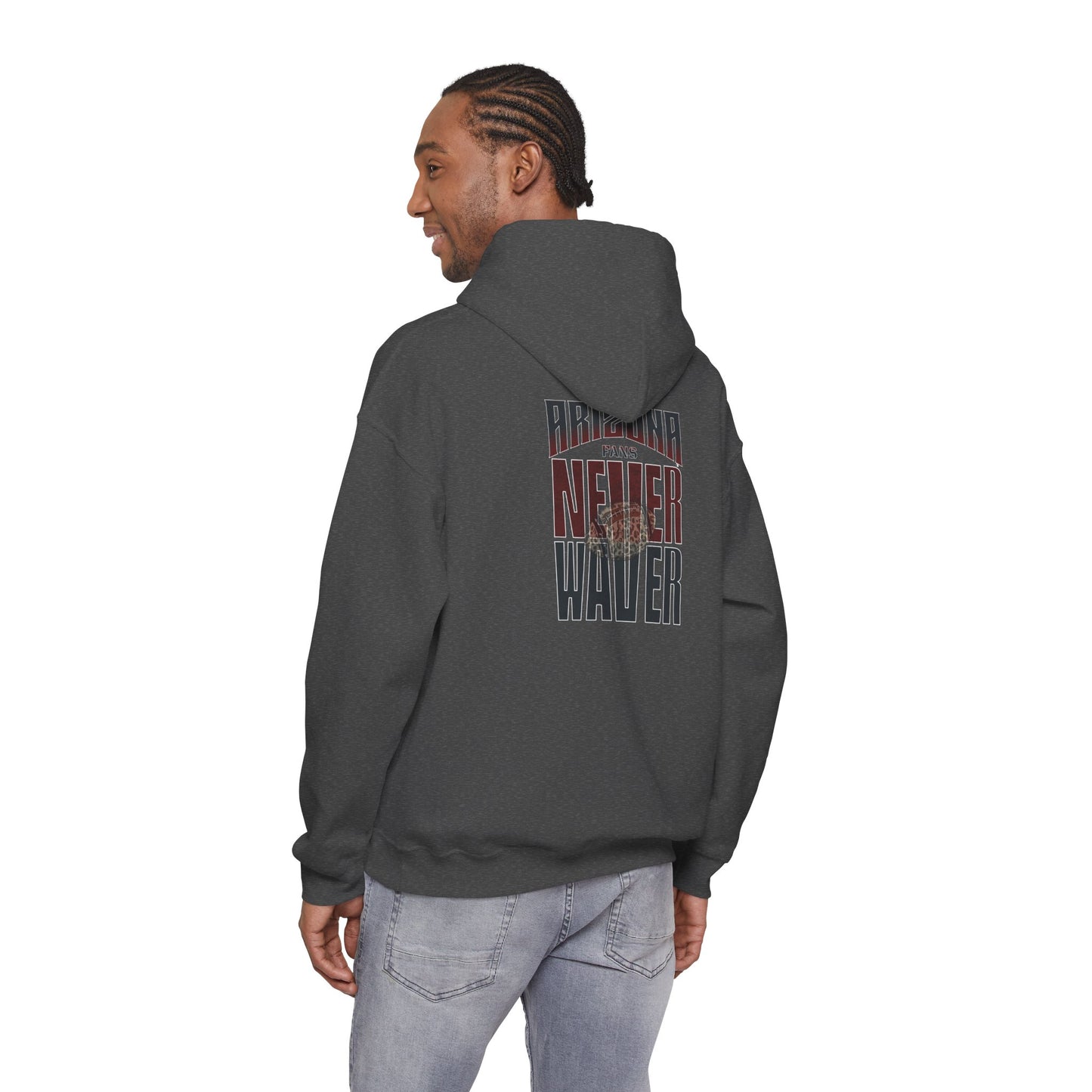 Arizona Fans Never Waver Design | Casual Comfort for Fans | Unisex Heavy Blend Hoodie
