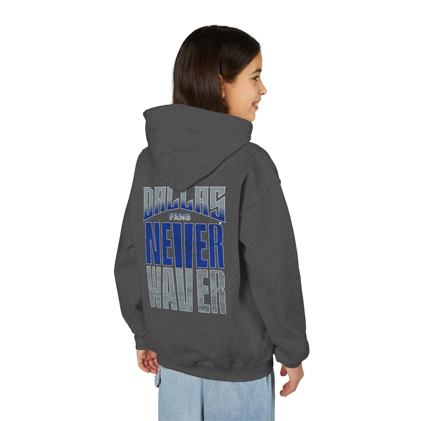 Dallas Fans Never Waver Youth Heavy Blend Hoodie Sweatshirt