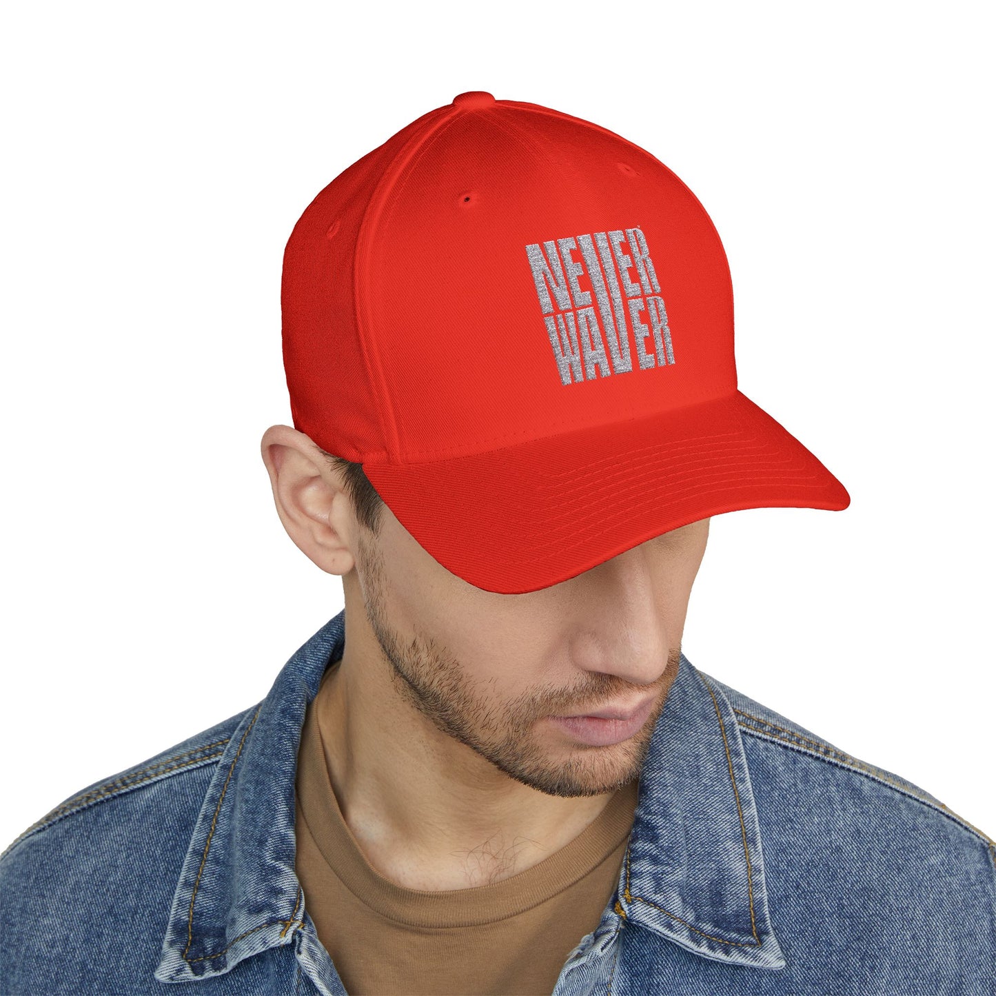 Never Waver Embroidered Motivational Baseball Cap