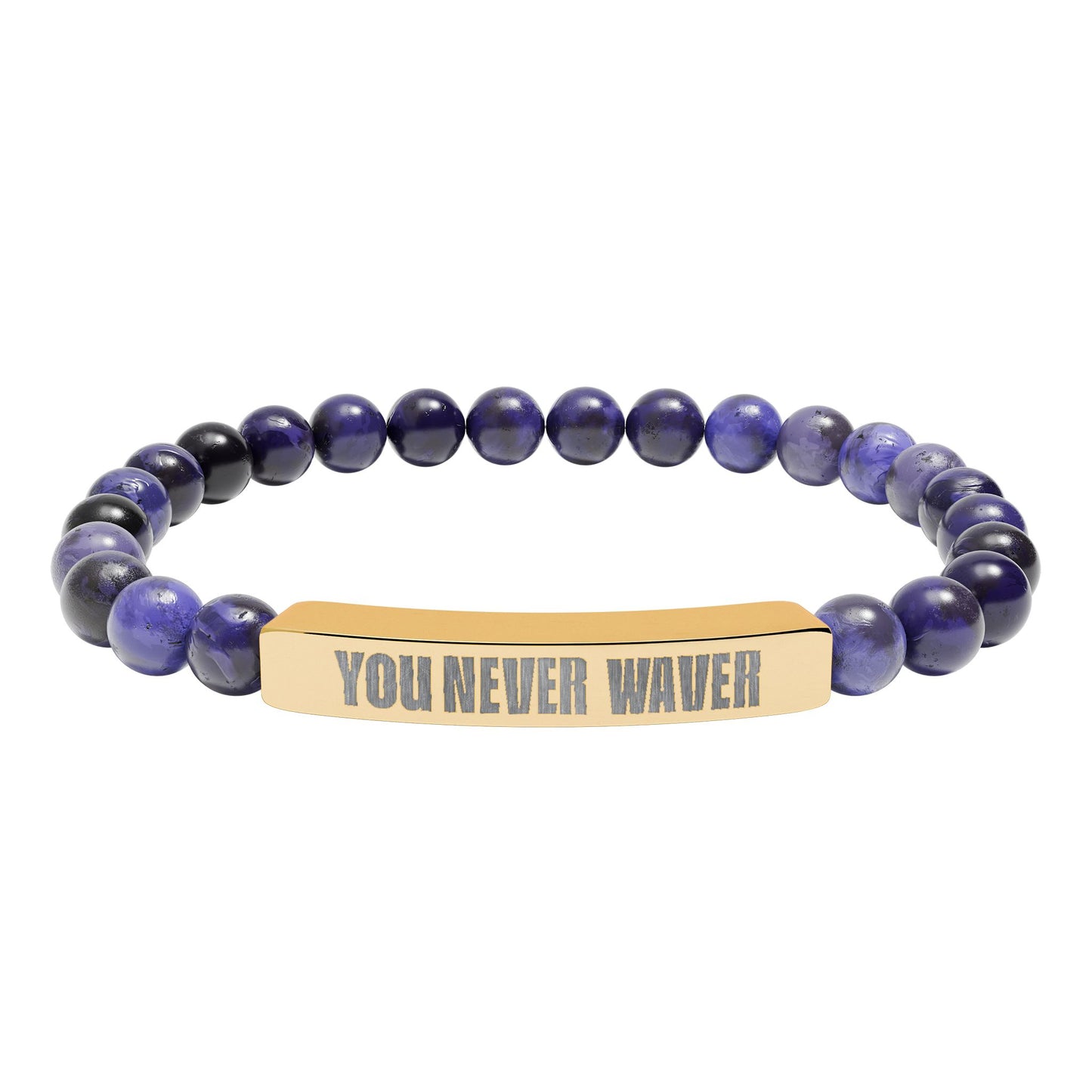 You Never Waver  Bracelet Engraved Natural Stone Beaded Bracelet