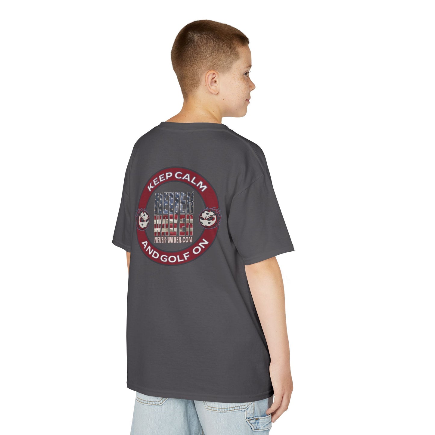 Keep Calm Never Waver And Golf On Kids Golf Tee