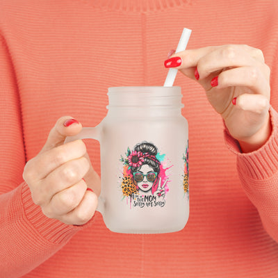 Never Waver  I'm that Mom Sorry Not Sorry Jar with Straw - Perfect Gift for Mother's Day or Independence Day