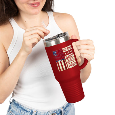 Never Waver Husband Daddy Protector Hero Insulated Travel Mug, 40oz