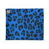 Blue Leopard Print Blanket — Soft Polyester Throw for Home, Travel & Gifts | Never Waver