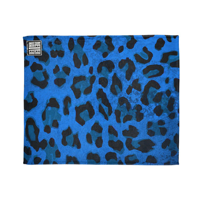 Blue Leopard Print Blanket — Soft Polyester Throw for Home, Travel & Gifts | Never Waver