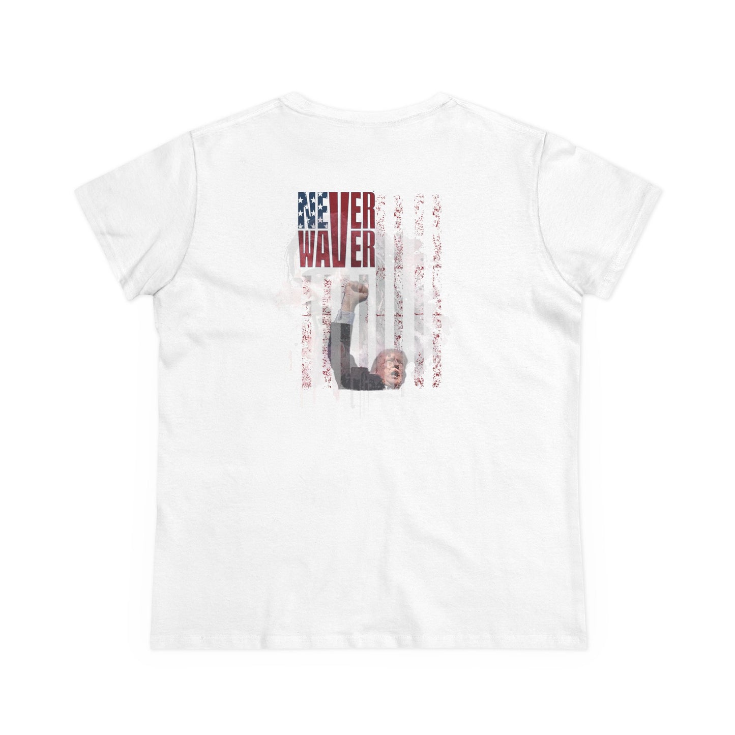 Never Waver Jesus Protecting America And Trump Women's Midweight Cotton Tee