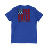 Never Waver Stylized Flag Design Unisex Jersey Short Sleeve V-Neck Tee