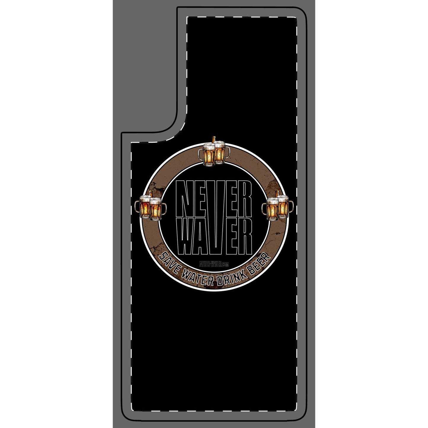 Never Waver Save Water Drink Beer Phone Skin - Beer Lover's Accessory