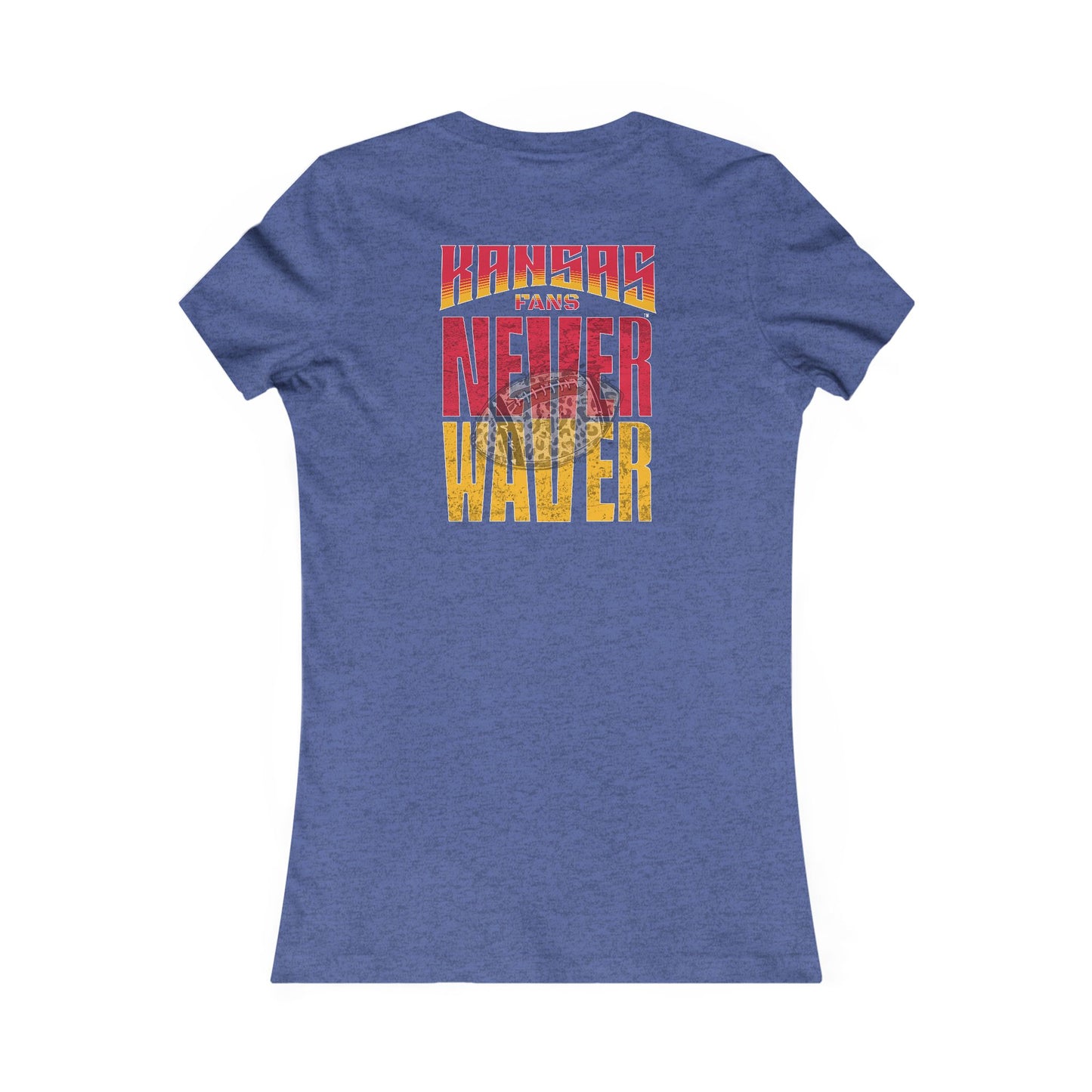 Kansas Fans Never Waver W-Leopard Football Women's Favorite Tee