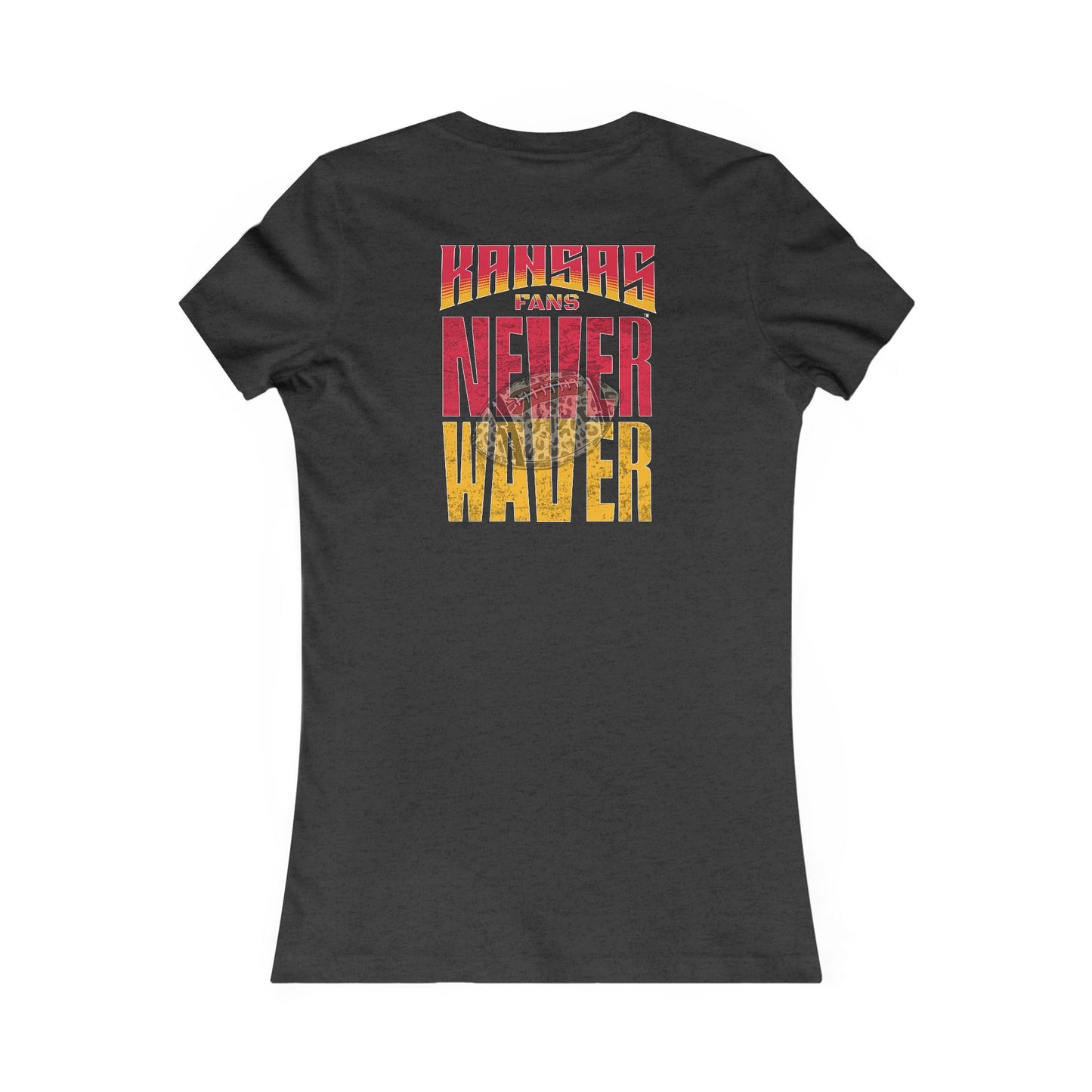 Kansas Fans Never Waver W-Leopard Football Women's Favorite Tee