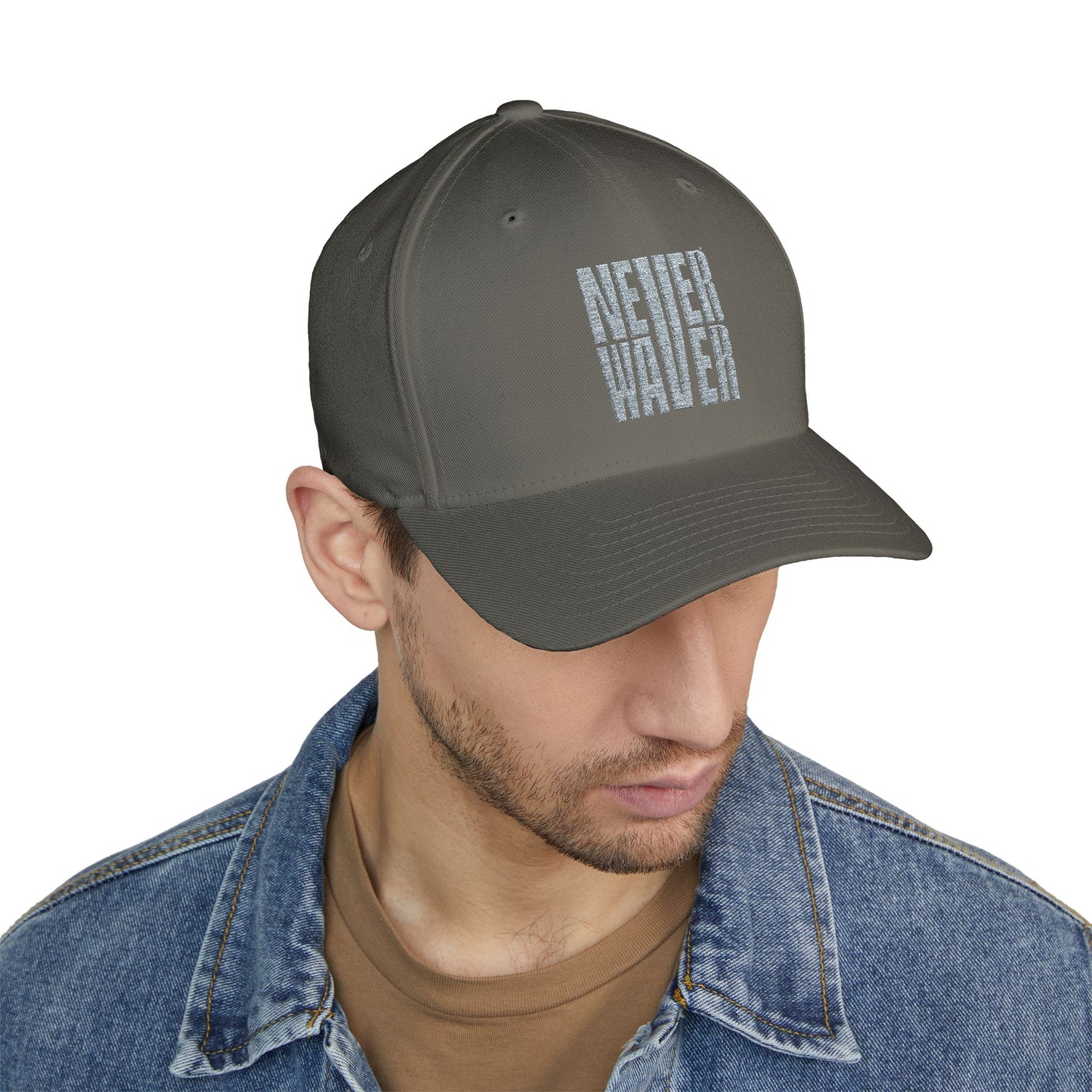 Never Waver Embroidered Motivational Baseball Cap
