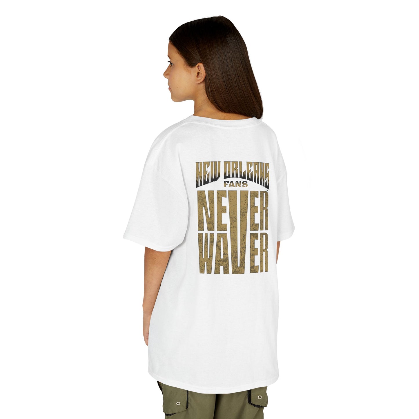 New Orleans Fans Never Waver Kids Heavy Cotton™ Tee