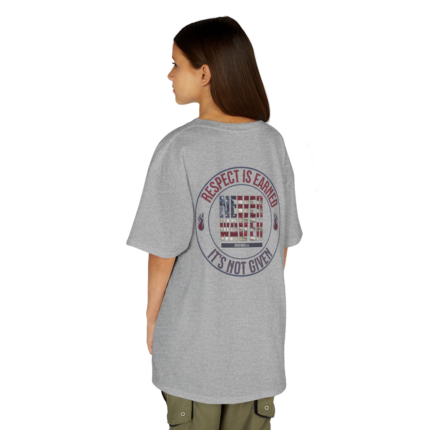 Respect is Earned Never Waver It's Not Given -  Kids Heavy Cotton™ Tee  Stylish, Comfortable Everyday Wear